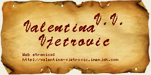 Valentina Vjetrović vizit kartica